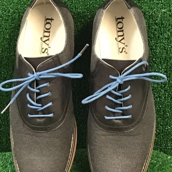 Tony Shoes Men’s Saddleback Gray Blue Lace Up 8.5M - Picture 6 of 8